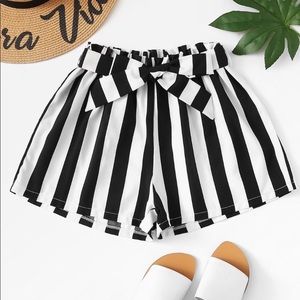 Boutique black and white striped shorts!
